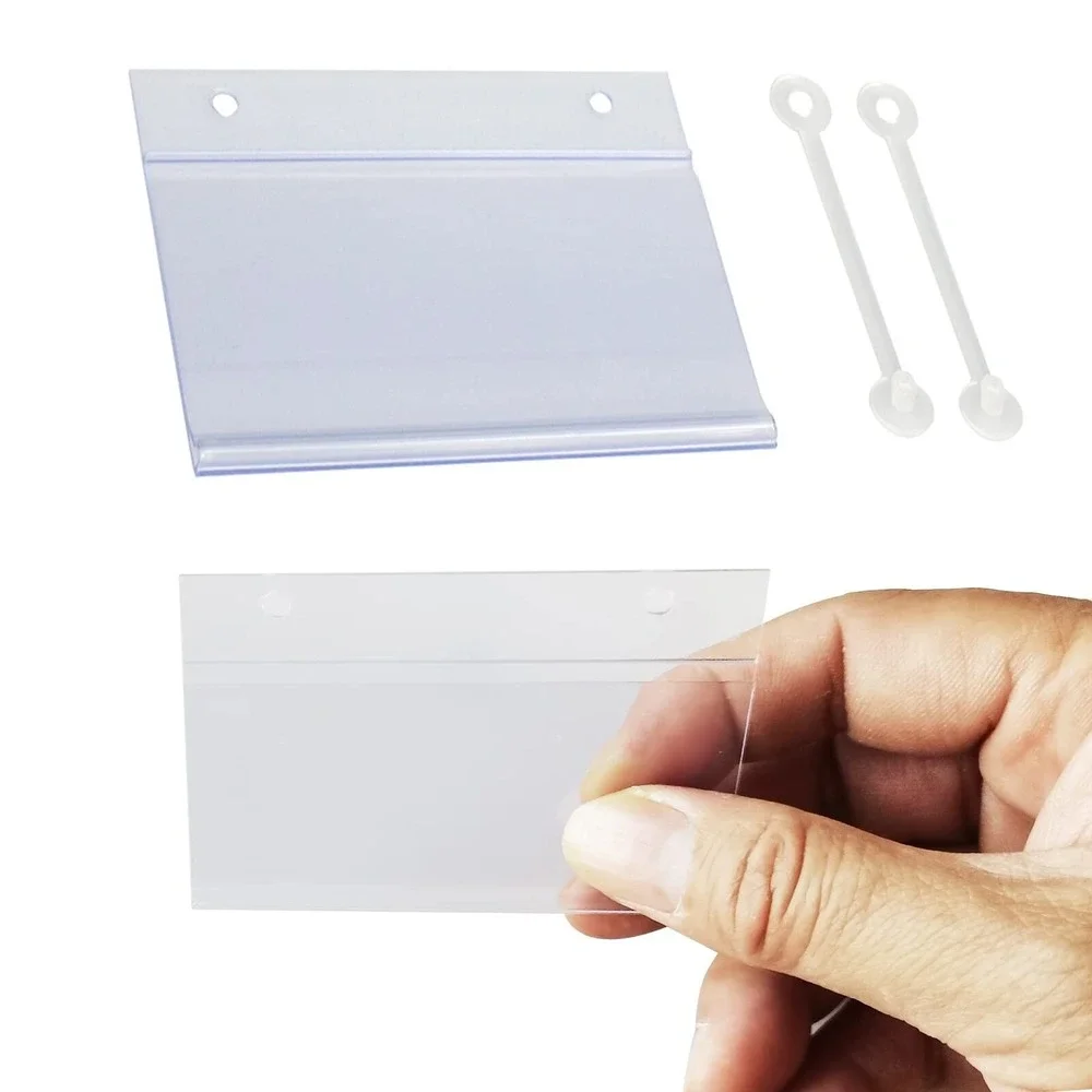 140pc Clear Plastic Wire Shelf Label Holders Retail Sign Clip Hooks Set New